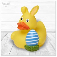 Badeente mit Osterei - Quietscheente zu Ostern