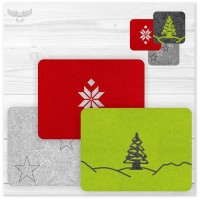 Weihnachts-Platzsets aus Filz mit Untersetzern