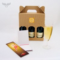 Piccolo Geschenkset mit Logoaufkleber und Wunderkerzen und Zündhölzer mit Motiv Zuckerstange