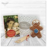 Geschenkset Buch mit Lesezeichen und Lebkuchen