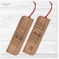Holz-Lesezeichen Glück international | Firmengeschenk-Idee