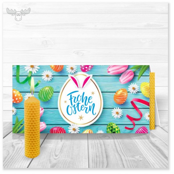 Karte Frohe Ostern mit Kerze
