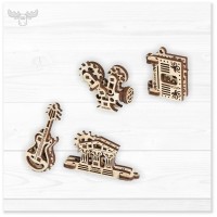 Kreation Holzpuzzle im Mini-Format: 4er-Set