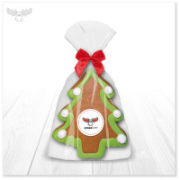 Saftiger Lebkuchen-Weihnachtsbaum mit xmaskom-Logo
