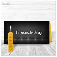 Grußkarte in Ihrem Design mit Bienenwachsplatte zum Kerzendrehen