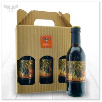 Glühwein - kleine Flaschen 3er-Set rot im Geschenkkarton mit xmaskom-Logo