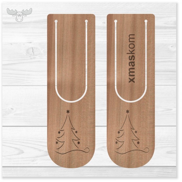 Lesezeichen mit Gravur: Christbaum Silhouette | Weihnachtsgeschenke-Ideen