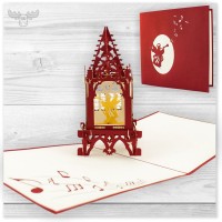 Dreidimensionale Weihnachtskarten | 3D-Engel in Kapelle