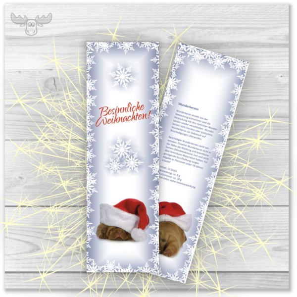 Wunderkerzen in Kartonstecktasche Weihnachtshund - Besinnliche Weihnachten