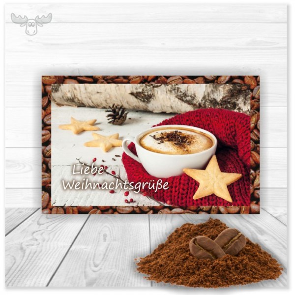 Weihnachts-Kaffeekarte mit Motiv Cappuccino