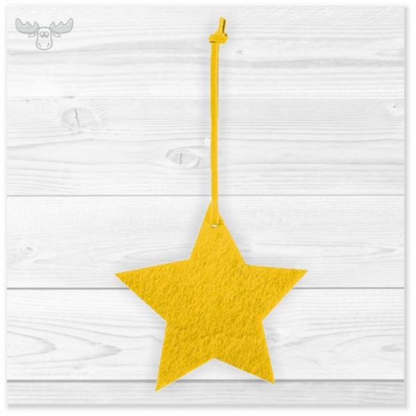 Einfacher Weihnachtsbaumschmuck Filz - Gelber Stern