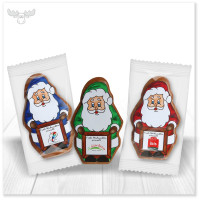 Lebkuchen-Weihnachtsmann mit Papieraufleger - vollständig individualisierbar