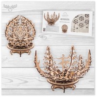 3D Holzpuzzle mechanisch | Mechanische Blume Holzpuzzle