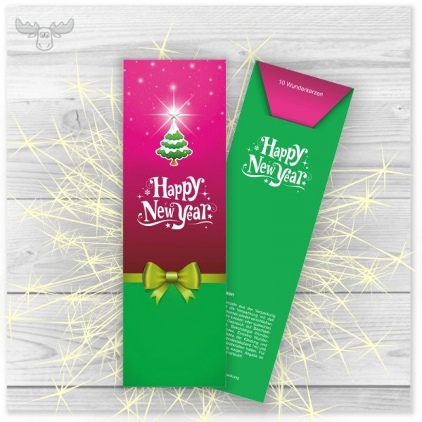 Wunderkerzen - Neujahr-Motiv: Happy New Year