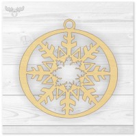Christbaumanhänger Holz - Eiskristall | Kundenpräsente