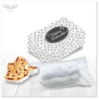 Edel-Marzipanstollen 200g im Schmuckkarton „Fröhliche Weihnachten“