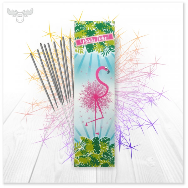 Partytime: 40er-Set Wunderkerzen mit tanzendem Flamingo