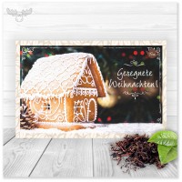 Teekarte mit Lebkuchenhaus