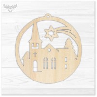 Christbaumanhänger "Kirche und Stern" | Schöner Werbeartikel