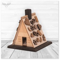 Bastelset Räucherhaus - Hexenhaus aus echtem Holz zum selber basteln
