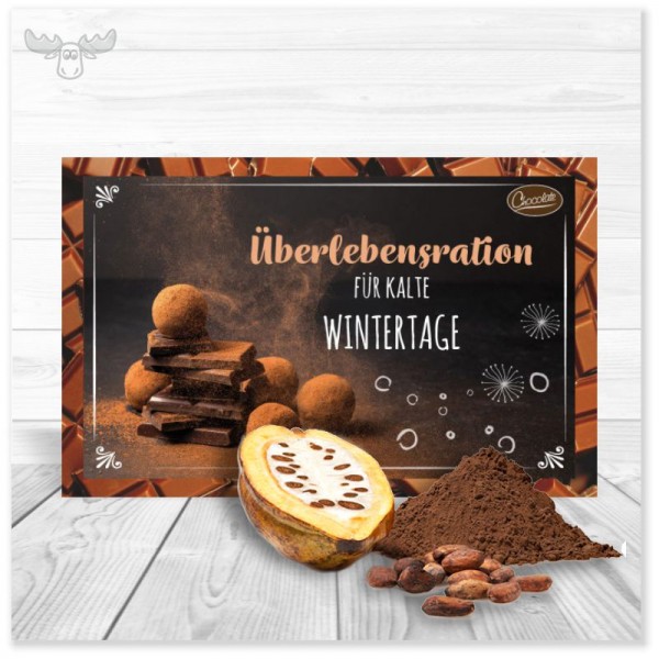 Kakaokarte Überlebensration für Wintertage