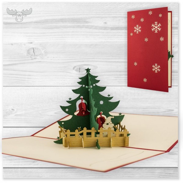 3D Pop-Up Karten zu Weihnachten mit Weihnachtsbaum