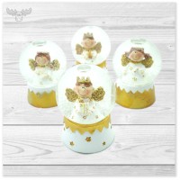 Engel-Schneekugel in Gold