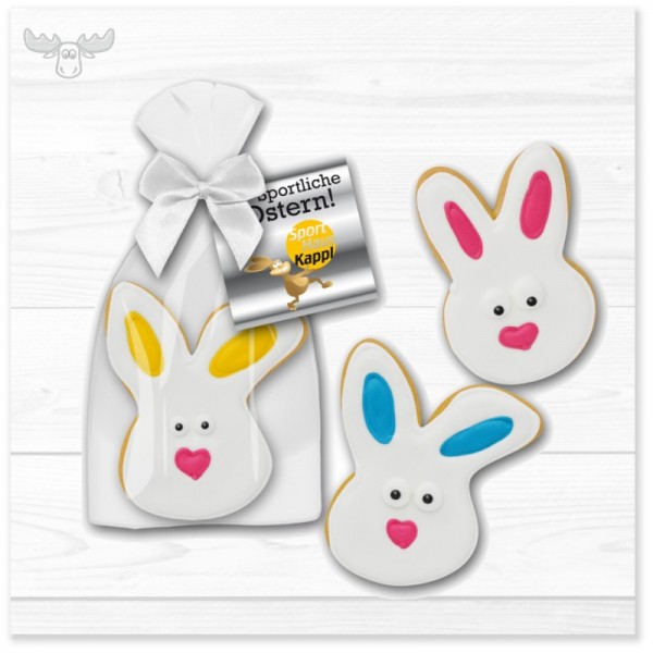 Osterhasen-Cookies mit Grußkarte
