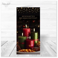 Weihnachtskarte mit Motiv Adventskranz