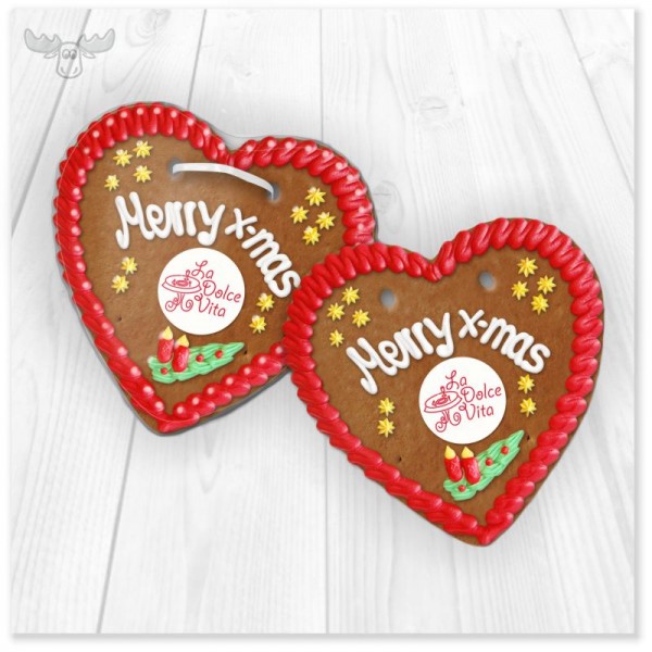 Lebkuchen Merry x-mas in Herzform