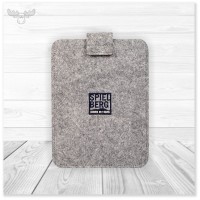 Tablet-Tasche aus hellgrauem Filz mit Druck; Modell TL42