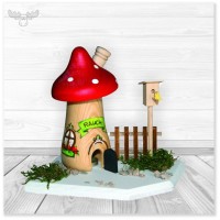 Pilz-Räucherhaus Bastelset aus echtem Holz