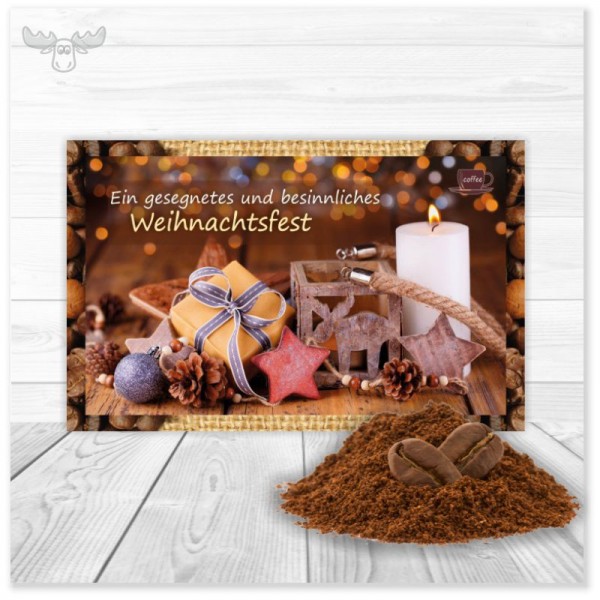 Kaffeekarten Weihnachtsfest - 10 g löslichem Bohnenkaffee in gefriergetrockneter Form