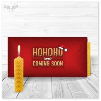 Weihnachtskarte HOHOHO rot mit Bienenwachskerze zum Selberdrehen