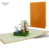 Pop-Up Karte Ostern: Osterhase im Garten