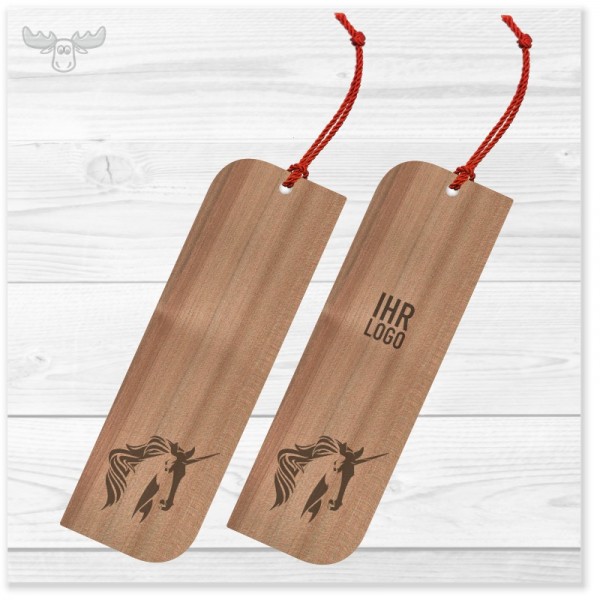 Holz-Lesezeichen Einhorn mit Band